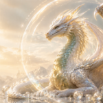 Leuchtender Diamant-Drache als Symbol für energetischen Selbstschutz