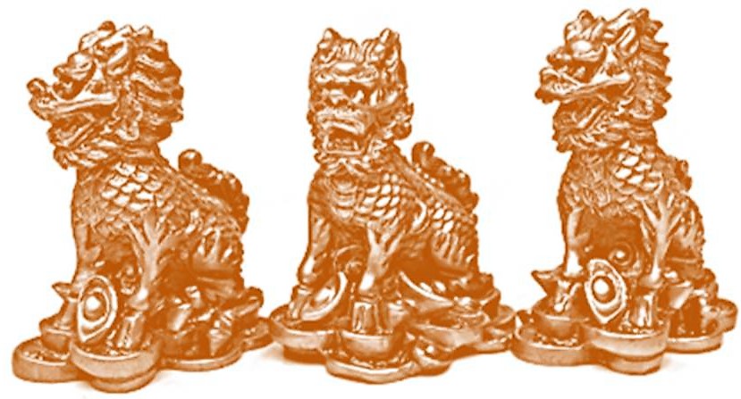 Drei Pi Yao als Feng-Shui-Schutzsymbole gegen San Sha (die drei Tode) – Wächterfiguren zur Abwehr negativer Jahresenergien 2026 im Norden